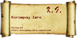 Korompay Imre névjegykártya